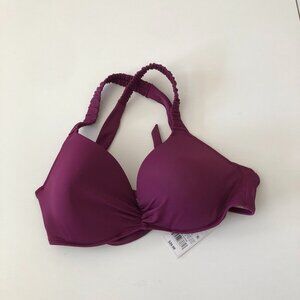 Shade Shore Light Lift Padded Bikini top -Plum purple Burgundy, size 34C New